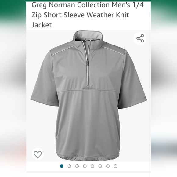 Mens Greg Norman 1/4 Zip Short Sleeve Jacket Size L - Picture 1 of 13